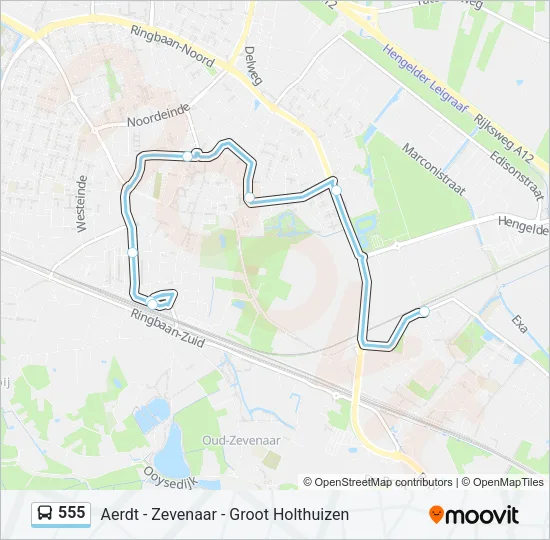 555 Bus Line Map