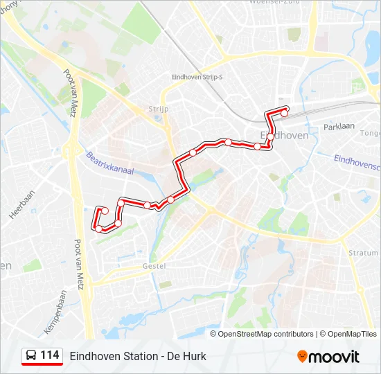 114 Bus Line Map