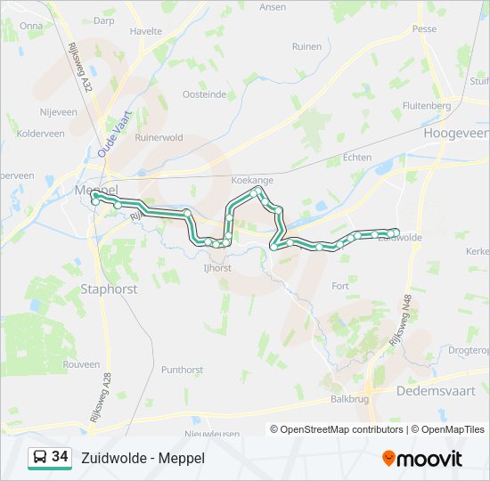 34 Bus Line Map