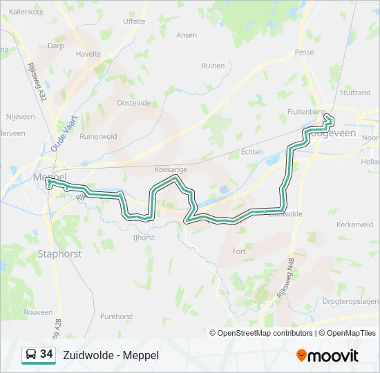 34 Bus Line Map