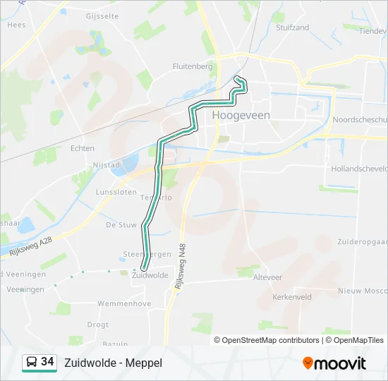34 Bus Line Map