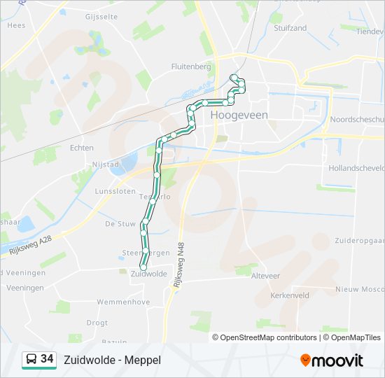 34 Bus Line Map