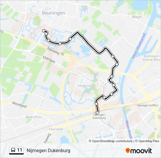 11 Bus Line Map