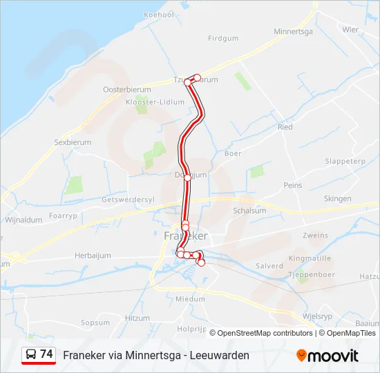 74 Bus Line Map