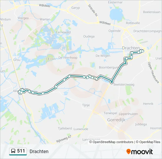 511 Bus Line Map