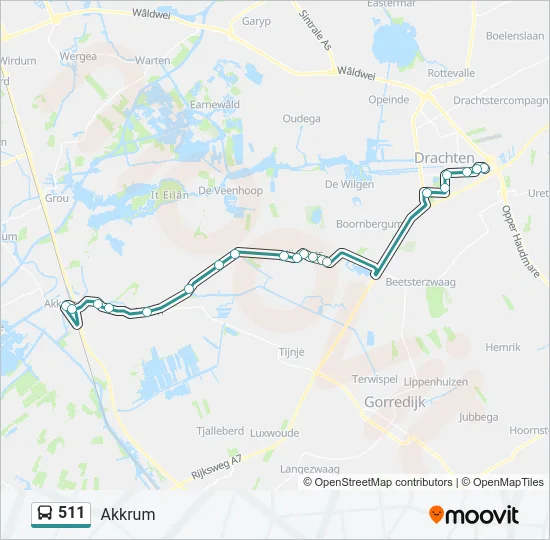 511 Bus Line Map