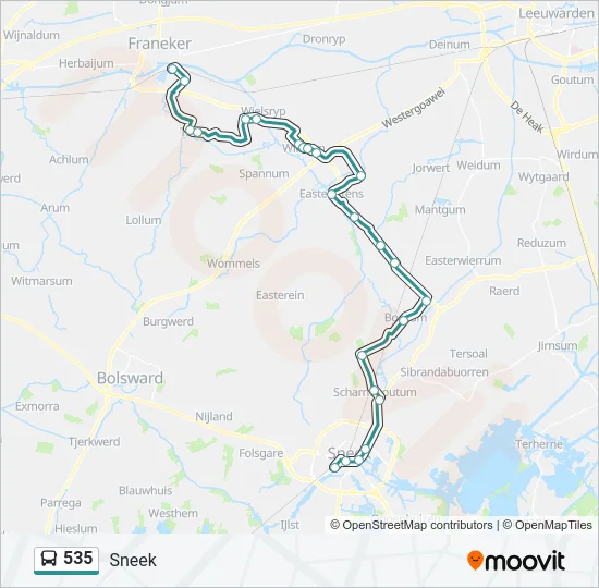 535 Bus Line Map