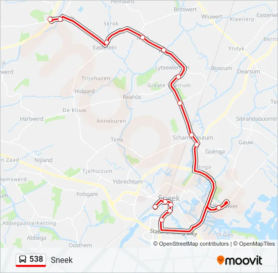 538 Bus Line Map