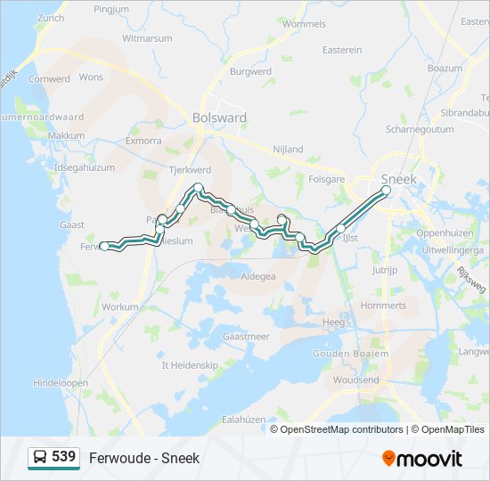 539 bus Line Map