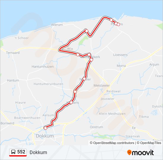 552 bus Line Map