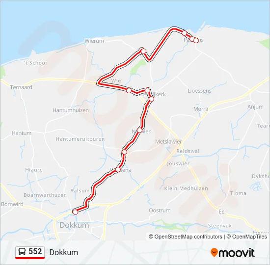 552 Bus Line Map
