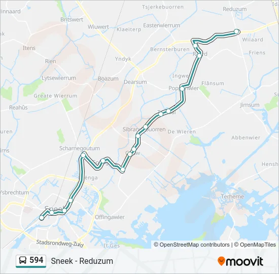 594 Bus Line Map