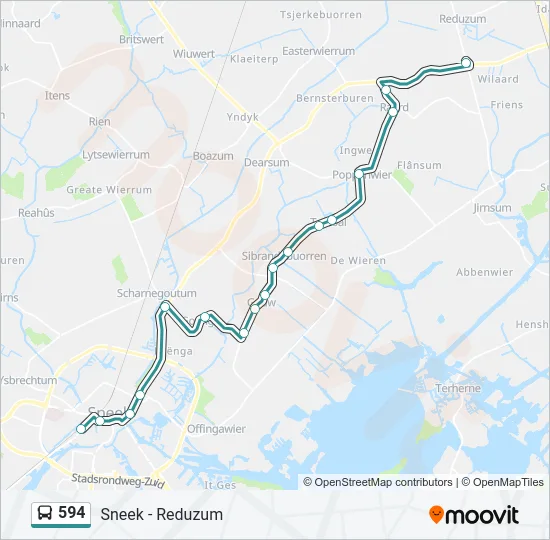 594 Bus Line Map
