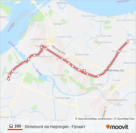 Buslinie 200 Karte