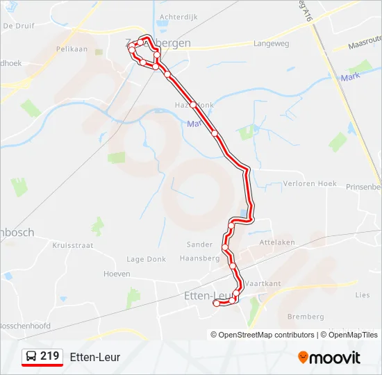 219 Bus Line Map
