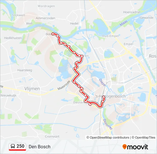 250 Bus Line Map