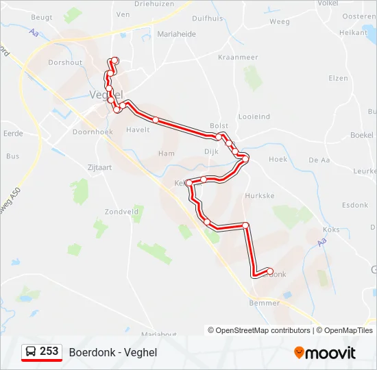 253 Bus Line Map