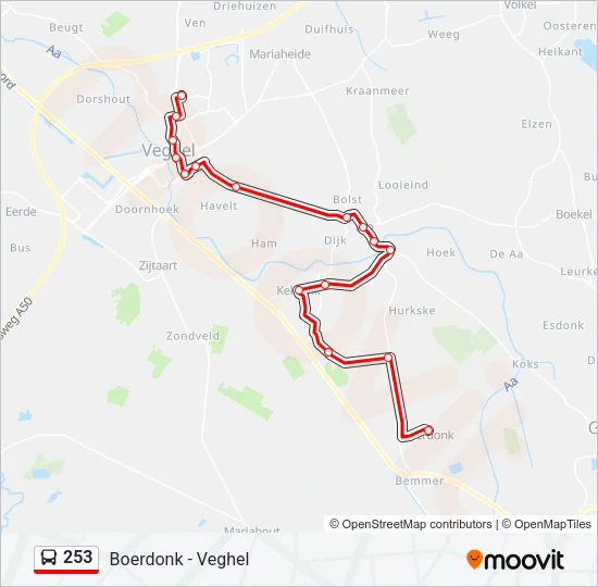253 Bus Line Map