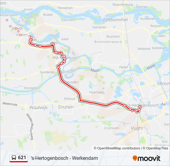 621 bus Line Map