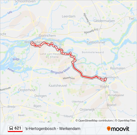 621 Bus Line Map
