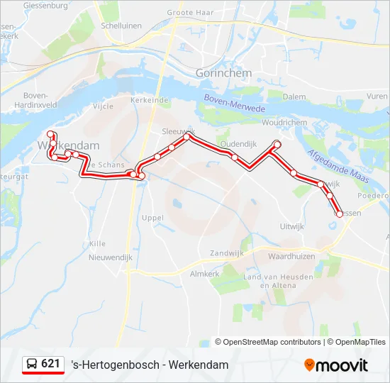 621 Bus Line Map