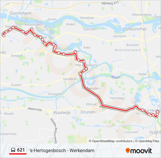 621 Bus Line Map