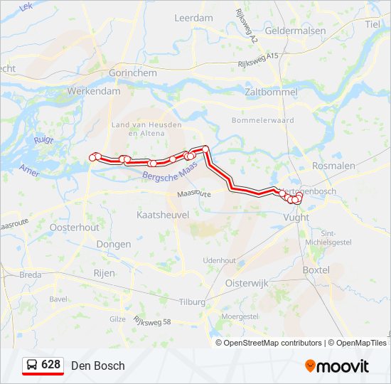 628 bus Line Map