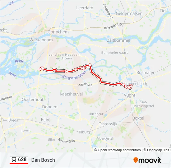 628 Bus Line Map