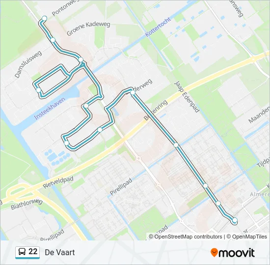22 Bus Line Map