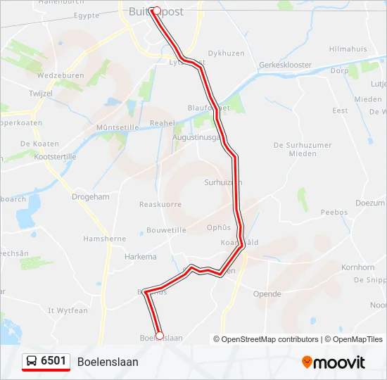 6501 Bus Line Map