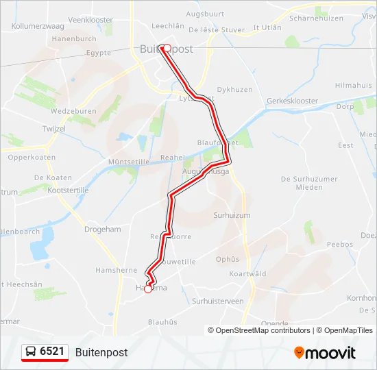 6521 Bus Line Map