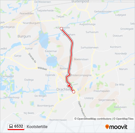 6532 bus Line Map