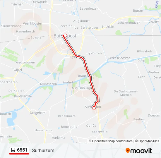 6551 Bus Line Map
