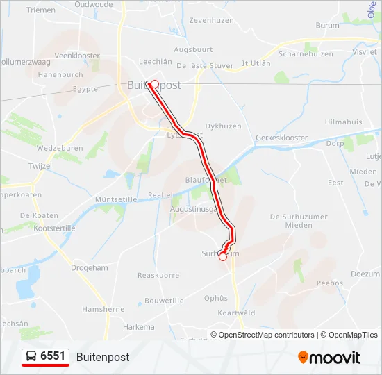 6551 Bus Line Map