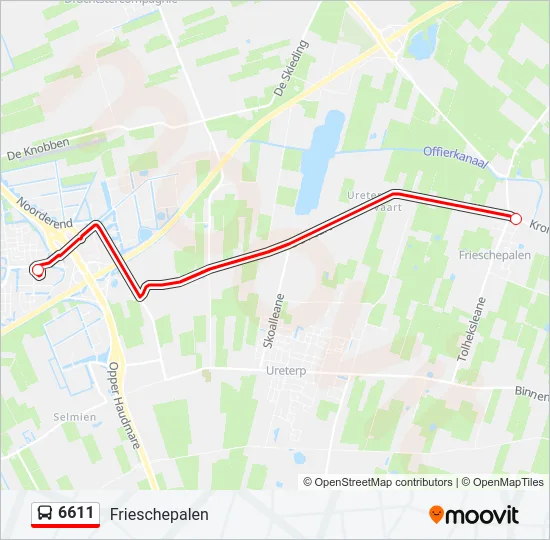 6611 Bus Line Map