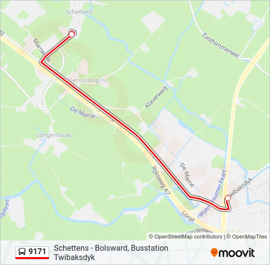 9171 Bus Line Map