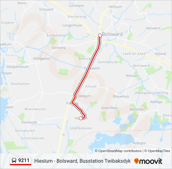 9211 Bus Line Map
