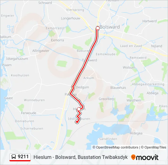 9211 Bus Line Map
