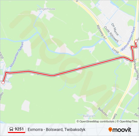 9251 bus Line Map