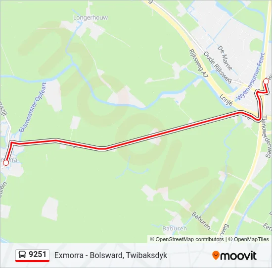 9251 Bus Line Map