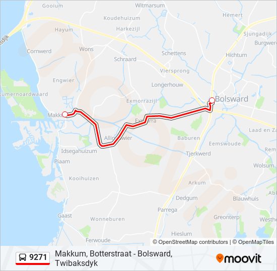 9271 bus Line Map