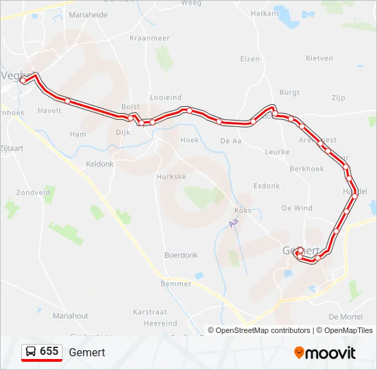 655 Bus Line Map