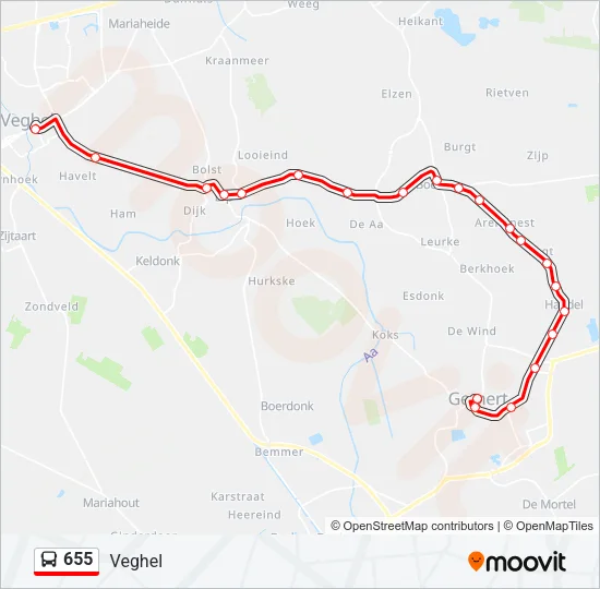 655 Bus Line Map