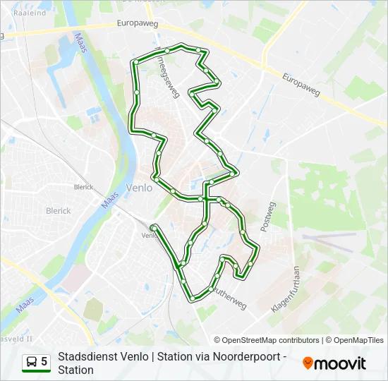5 Bus Line Map