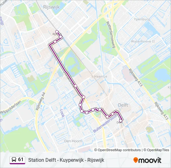 61 Bus Line Map