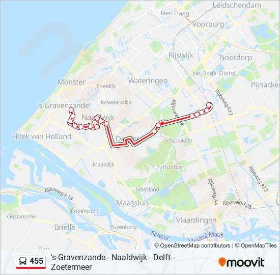 455 Bus Line Map