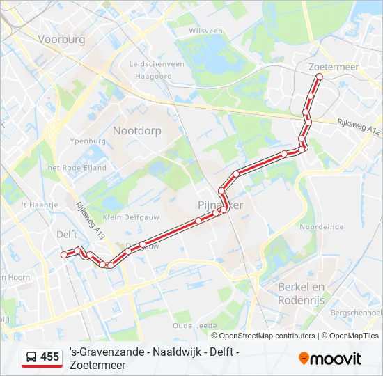 455 Bus Line Map