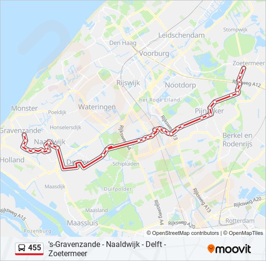 455 bus Line Map