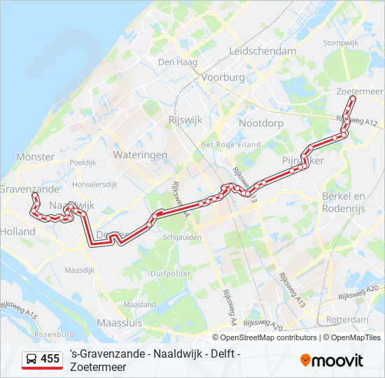 455 Bus Line Map