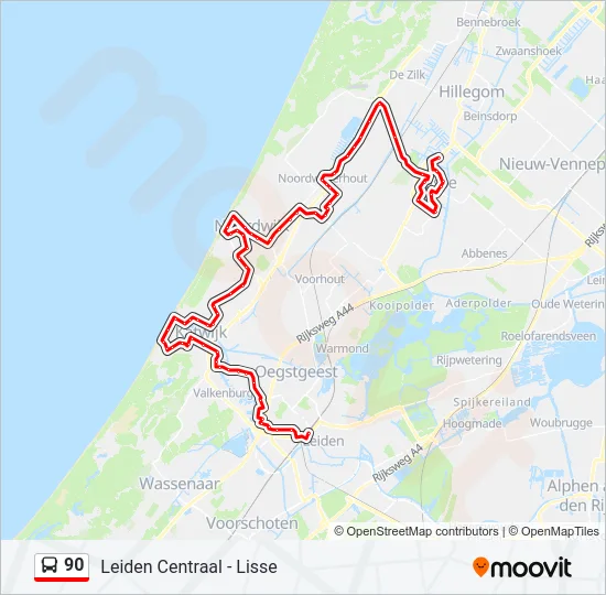 90 Bus Line Map